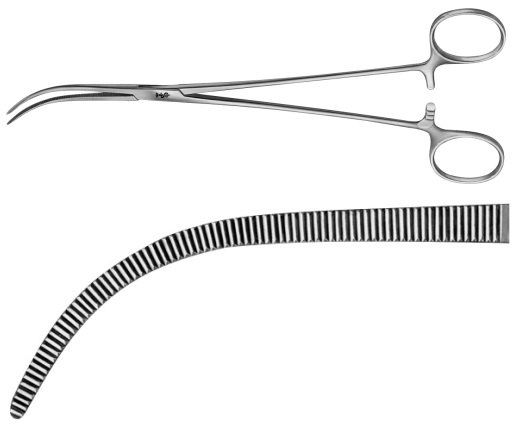 AE-BJ019R, OVERHOLT- MIXTER DISSECTING FORCEPS 	CURVED 	205 mm, 8"