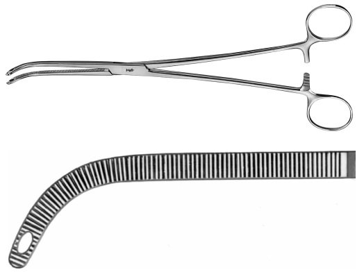 AE-BJ052R, FINOCHIETTO DISSECTING FORCEPS 	CURVED 	245 mm, 9 3/4" 