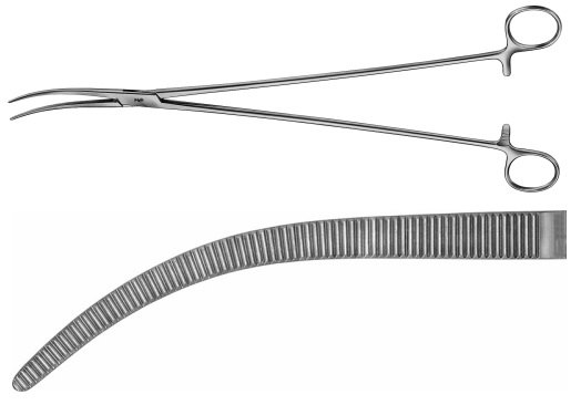 AE-BJ130R, ZENKER DISSECTING AND LIGATURE FORCEPS 	CURVED 	350 mm, 14" 