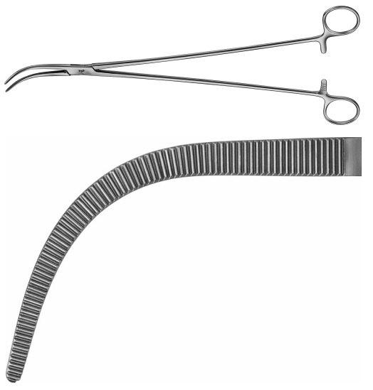 AE-BJ132R, ZENKER DISSECTING AND LIGATURE FORCEPS 	CURVED 	350 mm, 14" 