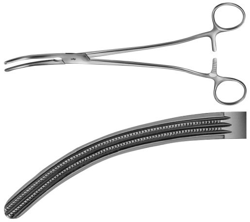 AE-BJ551R, WERTHEIM 	HYSTEREKTOMY FORCEPS 	PARAMETRIUM, CURVED 	245 mm, 9 3/4"
