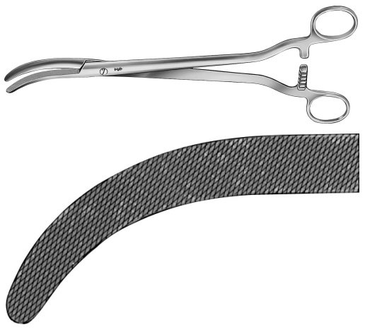 AE-BJ576R, WERTHEIM HYSTERECTOMY FORCEPS 	CURVED 	260 mm, 10 1/4"
