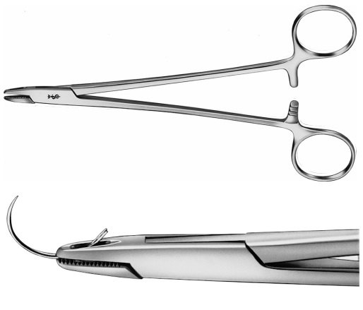 AE-BM224R, ADSON NEEDLE HOLDER 	FENESTRATED 	175 mm, 7" 