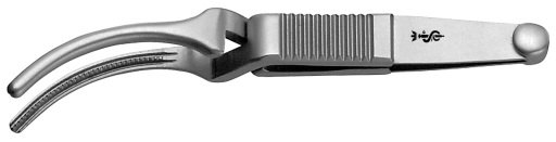 AE-FB369R, ATRAUMATA - ATRAUMATIC MICRO BULLDOG CLAMP 	CURVED, JAW LENGTH 20 MM, 3/4 	55 mm, 2 1/8" 