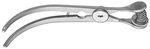 AE-FB376R, GLOVER 	ATRAUMATA - ATRAUMATIC MICRO BULLDOG CLAMP 	CURVED, JAW LENGTH 45 MM 	75 mm, 32" 