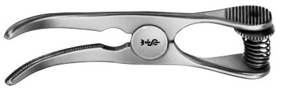 AE-FB435R, GLOVER 	ATRAUMATA BULLDOG CLAMP 	CURVED, JAW LENGTH 50 MM, 2 	91 mm, 3 1/2" 