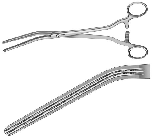 AE-FB957R, DICK ATRAUMATA VASCULAR CLAMP PRESSURE CLAMP 265 mm, 10 1/2"