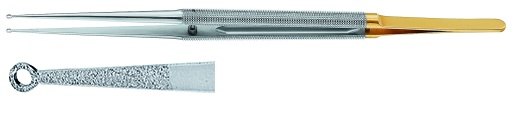 AE-FM053R, MICRO RING FORCEPS 	DIAMETER OF RING 2,5 MM 	180 mm, 7" 