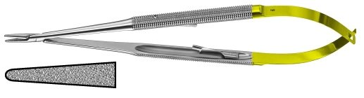 AE-FM230R, DIADUST MICRO NEEDLE HOLDER 	ROUND HANDLE, WITH CATCH, RECOMMENDED FOR SUTURE MATERIAL 4/0 AND SMALLER 	230 mm, 9"