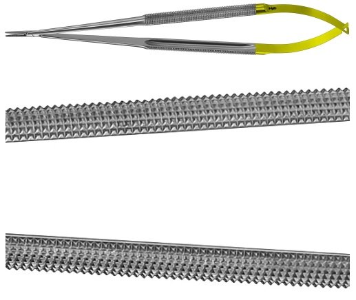 AE-FM531R, DIADUST MICRO NEEDLE HOLDER 	ROUND HANDLE, WITHOUT CATCH, RECOMMENDED FOR SUTURE MATERIAL 5/0 AND SMALLER 	210 mm, 8 1/4" 