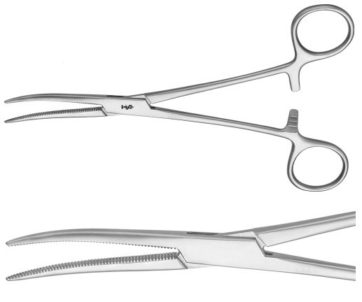 AE-MD469, COLLER 	ARTERY FORCEPS 	CURVED 	185 mm, 7 1/4"