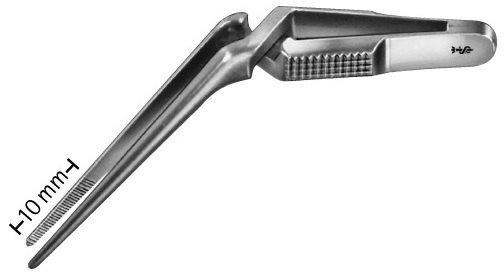 AE-BH031R, DE BAKEY-HESS 	BULLDOG CLAMP 	CURVED, JAW LENGTH 30 MM, 1 3/16 