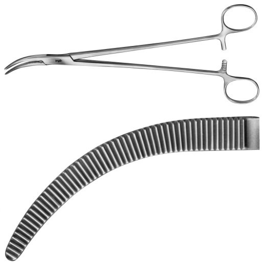 AE-BH833R, MOYNIHAN ARTERY FORCEPS CURVED 240 mm, 9 1/2"