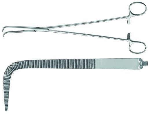 AE-BJ110R, BARRÉ DISSECTING CLAMP 	90°, DELICATE 	280 mm, 11"