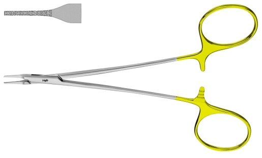 AE-BM301R, RYDER DIADUST NEEDLE HOLDER RECOMMENDED FOR SUTURE MATERIAL 5/0 AND SMALLER 140 mm, 5 1/2"