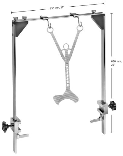 AE-BT708R, ROCHARD 	MOUNTING FRAME 	for fastening to both sides of the lateral bars (25x10mm) of the operating table 