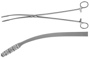 AE-BF065R, ULRICH-AESCULAP, WASHING FORCEPS, CURVED, 350 mm, 14"