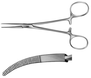 AE-BH135R, KELLY, ARTERY FORCEPS, CURVED, 140 mm, 5 1/2"