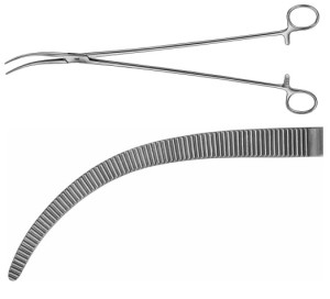 AE-BJ131R, ZENKER, DISSECTING AND LIGATURE FORCEPS, CURVED, 350 mm, 14"