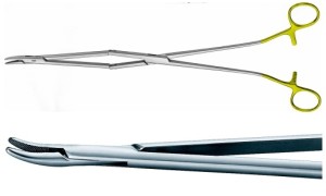 AE-BM089R, MÜLLER, DUROGRIP NEEDLEHOLDER, FOR DEEP RECTUM SURGERY, CURVED, RECOMMENDED FOR SUTURE MATERIAL UP TO 3/0, 360 mm, 14"
