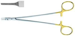 AE-BM302R, RYDER DIADUST NEEDLE HOLDER RECOMMENDED FOR SUTURE MATERIAL 5/0 AND SMALLER 180 mm, 7"