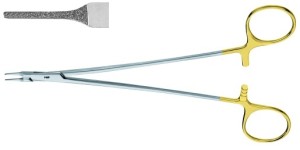 AE-BM327R, RYDER DIADUST NEEDLE HOLDER RECOMMENDED FOR SUTURE MATERIAL 5/0 AND SMALLER 220 mm, 8 3/4"