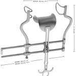 AE-BV608R, BALFOUR ABDOMINAL RETRACTOR LATERAL BLADES 60 MM DEEP, CENTER BLADE 62 x 76 MM 200 mm x 250 mm, 8 x 10"