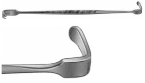 AE-BT008R, SENN-MILLER RETRACTOR DOUBLE-ENDED, SHARP, 8 x 7 MM / 18 x 5,5 MM 165 mm, 6 1/2"