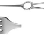 AE-BT274R, KOCHER RETRACTOR 4-PRONGS, BLUNT, 15,5X20MM 220 mm, 8 3/4"