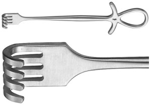 AE-BT296R, MURPHY RETRACTOR BLUNT, 4 PRONGS 195 mm, 7 3/4"