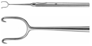 AE-BT904R, MANNERFELT MODIF. RETRACTOR 2 PRONGS, SHARP, 3,5 x 12MM 155 mm, 6"