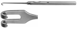 AE-BT927R, MANNERFELT MODIF. RETRACTOR 2 PRONGS, BLUNT, 7,0 x 8,0 MM, LARGE CURVE 155 mm, 6"