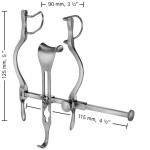 AE-BV602R, BALFOUR- BABY ABDOMINAL RETRACTOR LATERAL BLADES: 27 MM DEEP, CENTER BLADE: 21 x 24 MM 125 mm x 115 mm, 5" x 4 1/2"
