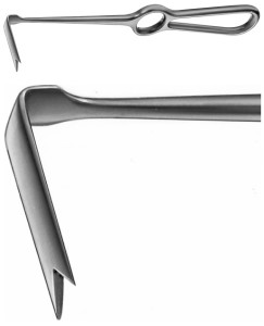 AE-DO407R, OBWEGESER DIAGONAL CHEECK RETRACTOR SPINA-NASALIS-RETRACTOR 215 mm, 8 1/2"