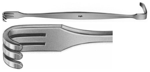 AE-BT007R, BABY-SENN-MILLER RETRACTOR DOUBLE-ENDED, BLUNT, 8 x 7 MM / 22 x 7 MM 155 mm, 6"