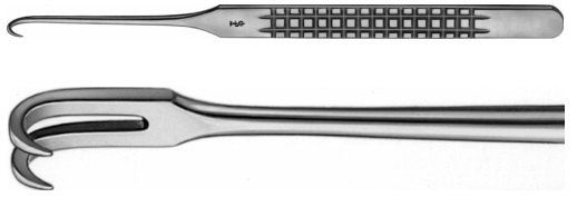 AE-BT174R, RETRACTOR 2 SHARP PRONGS 160 mm, 6 1/4" 