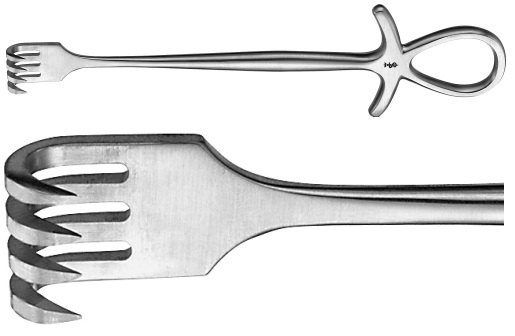 AE-BT294R, MURPHY RETRACTOR SHARP, 4 PRONGS 195 mm, 7 3/4" 