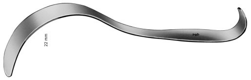 AE-BT601R, DEAVER RETRACTOR 22 X 215 MM, FIGURE 00 215 mm, 8 1/2" 