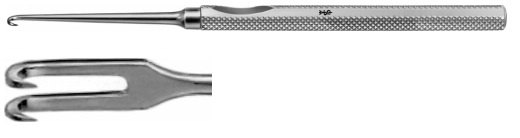 AE-BT912R, MANNERFELT MODIF. 	RETRACTOR 	2 PRONGS, SHARP, 5,0 x 4,0 MM, SMALL CURVE 	155 mm, 6"