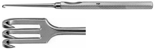 AE-BT913R, MANNERFELT MODIF. 	RETRACTOR 	3 PRONGS, SHARP, 5,5 x 7,2 MM, SMALL CURVE 	155 mm, 6" 