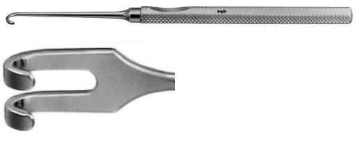 AE-BT927R, MANNERFELT MODIF. 	RETRACTOR 	2 PRONGS, BLUNT, 7,0 x 8,0 MM, LARGE CURVE 	155 mm, 6"
