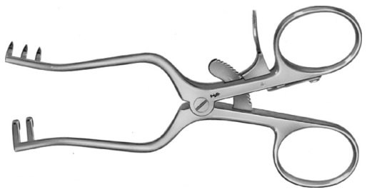 AE-BV070R, WEITLANER 	SELF RETAINING RETRACTOR 	SHARP 	110 mm, 4 3/8" 