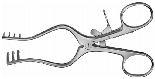 AE-BV071R, WEITLANER 	SELF RETAINING RETRACTOR 	SHARP 	130 mm, 5 1/8" 
