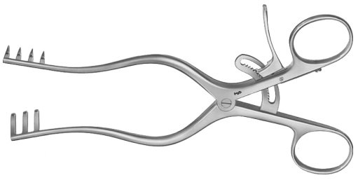 AE-BV072R, WEITLANER 	SELF RETAINING RETRACTOR 	SHARP 	165 mm, 6 1/2" 