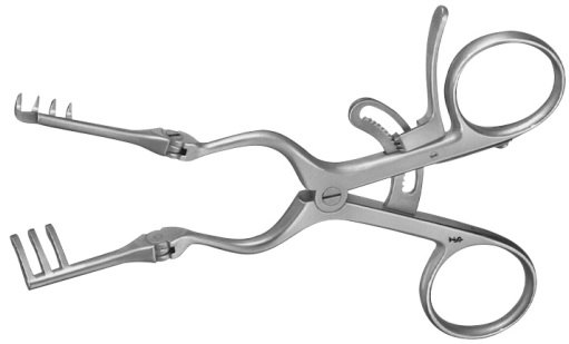 AE-BV085R, BABY ADSON 	SELF RETAINING RETRACTOR 	SEMI-SHARP, WITH JOINT 	140 mm, 5 1/2" 