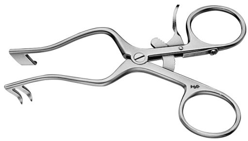 AE-BV091R, PLESTER 	SELF RETAINING RETRACTOR 	solid blade right 	110 mm, 4 3/8" 