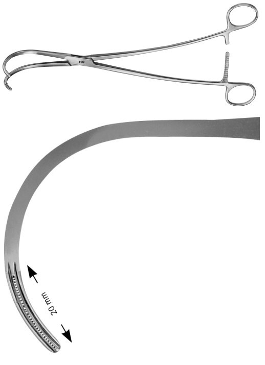 AE-FB482R, DE BAKEY, ATRAUMATA VASCULAR CLAMP, 265 mm, 10 1/2