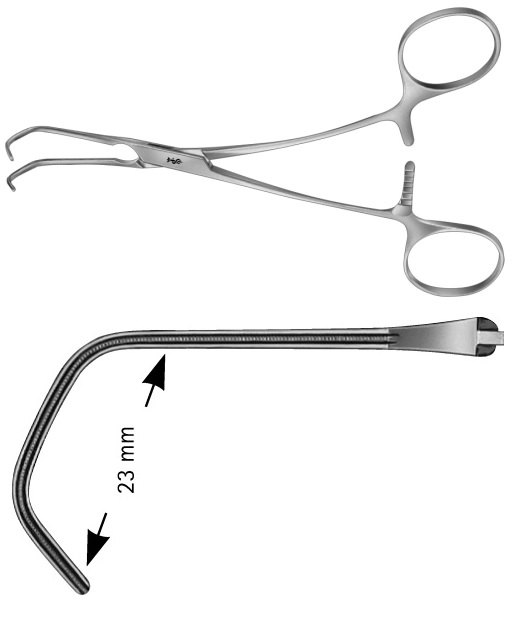 AE-FB592R, CASTANEDA, ATRAUMATA VASCULAR CLAMP FOR NEONATALES, 23 MM, 155 mm, 6