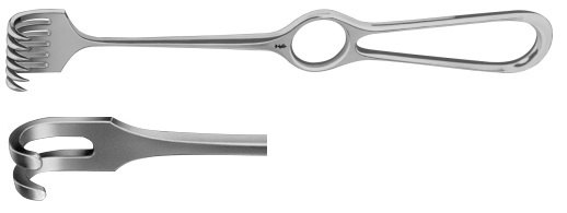 AE-BT252R, VOLKMANN RETRACTOR 2-PRONGS, BLUNT, 8X8MM 220 mm, 8 3/4" 
