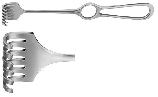 AE-BT256R, VOLKMANN RETRACTOR 6-PRONGS, BLUNT, 8X29MM 220 mm, 8 3/4" 
